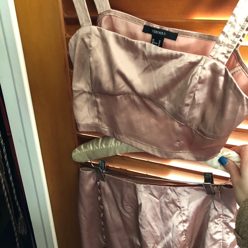 Forever 21 rose Gold Skirt Set
